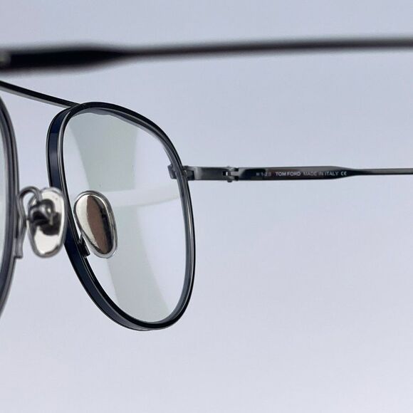 Tom Ford FT5691-B 012 Eyeglasses Dark Ruthenium Blue Block Unisex Pilot - Picture 10 of 12